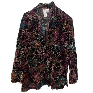 vintage sheer floral button up